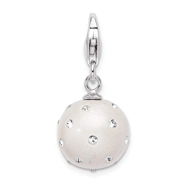 Adornica Diamonds Sterling Silver Rhodium-Plated Click-on White Ferido and Stellux