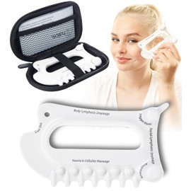 Herramientas faciales 6 en 1 de cerámica para el cuerpo Gua Sha, herramienta de drenaje linfático, herramienta de escultura facial y herramienta de acupresión, guasha corporal, herramienta de masaje