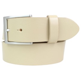 BELTINGER Jeans Belt Made of Full Cowhide Leather 4 cm | High-Quality Leather Belt for Men 40 mm | Men's Belt Made in Italy, Beige, silver
