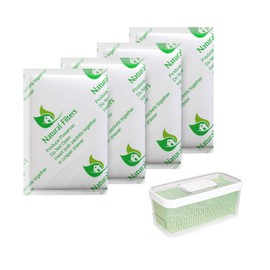 Natural Filters 4 Pack Greensaver Produce Preserver Filter Refills Compatible With OXO Greensaver - 11145300 Fully Breathable Tyvek Sachet