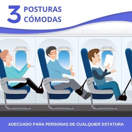 Timotech Hamacas para Pies, Accesorios para Viaje en Avión, Hamacas para Pies en Avión Ajustables Ideales para Vuelos Largos, Reposapiés Ajustable, Brindando Comodidad y Soporte Durante tus Viajes.