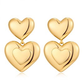 NEPULOY Gold Heart Earrings Heart Drop Dangle Earrings Statement Earrings for Women Fashion Jewelry Gifts…