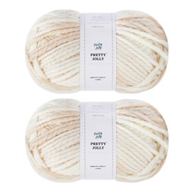 Pretty Jolly 2 Skeins Bulky Acrylic Yarn Soft Colorful Yarn, Crocheting & Knitting, Quality & Multicolored, Total 150g×2/110m×2 (Laurel White)
