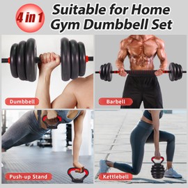 Adjustable Dumbbell Set 20LBS Weight Set for Home Gym Full Body Workout with Multiple Fitness Combinations