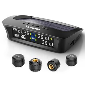 Tymate TM3 RV Tire Pressure Monitoring System, Tire Pressure Monitor with Solar Charge, TPMS with 4 Sensors(Max to 10) & 6 Alarm Modes, 2024 Updated w/Color LCD Display, 0-87PSI for RV/Trailer/Truck