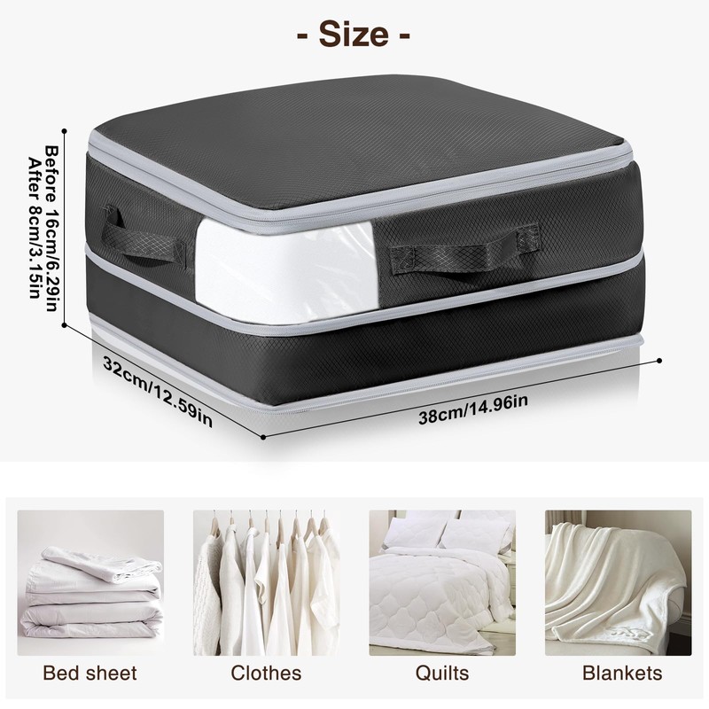 Homsorout Space Saving Compression Organisers - Set of 6, Expandable