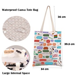 FEELMEM Friend Quote TV Show Tote Bag TV Show Merchandise Friend Fan Gifts Canvas Shoulder Bag Bestie Girls Gift