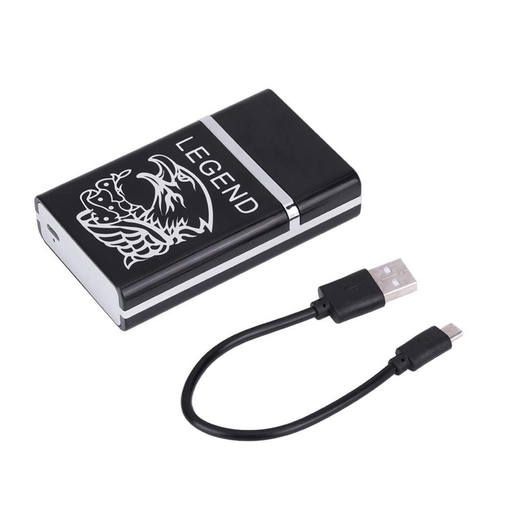 TOPINCN Portable Cigarette Box with Super Mini USB Rechargeable Cigarette Case with Electric Lighter Cigar Storage Organizer(Silver Eagle)