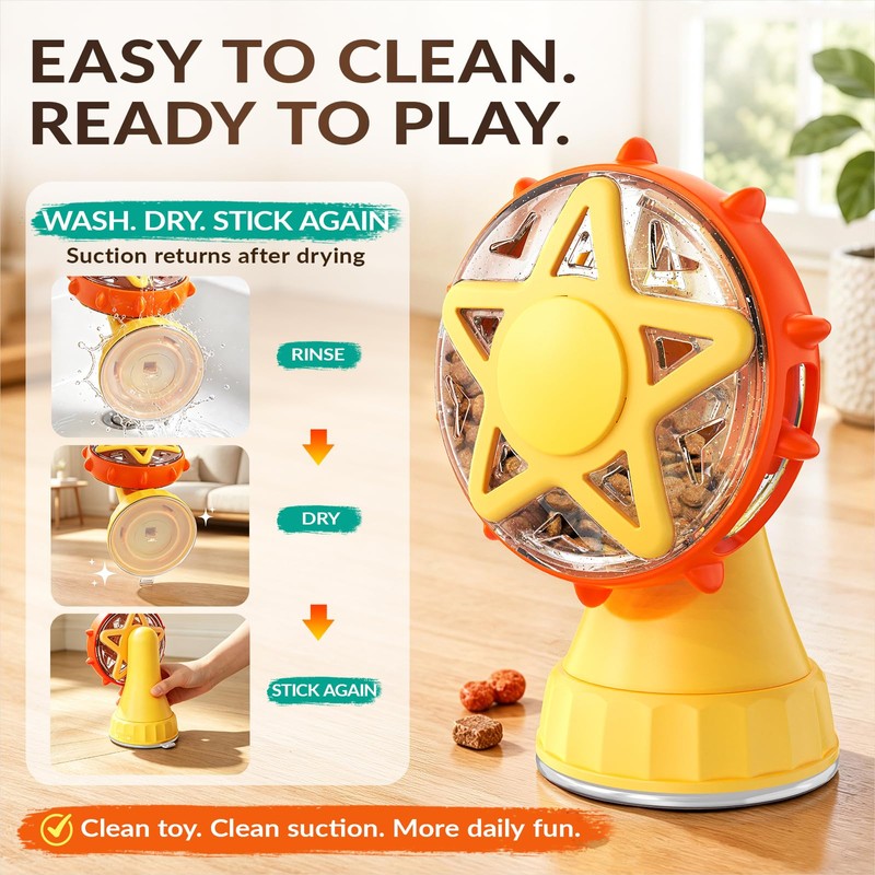 Monotre Interactive Cat Treat Dispenser, 2-in-1 Slow Feeder & Wand,