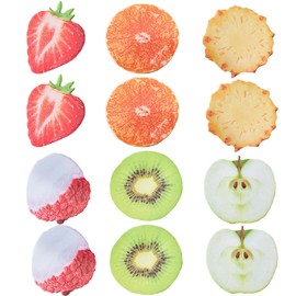 Teadokly 12PCS Funny Fruit Shaped Sticky Notes, Strawberry Sticky Notepad, Apple Post Notes, Orange Sticky Notes for Office, School Stationery Supplies, Refrigerator, Party Favors