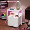 Fixwal Night Stand with Charging Station, LED Nightstand with U-S-B