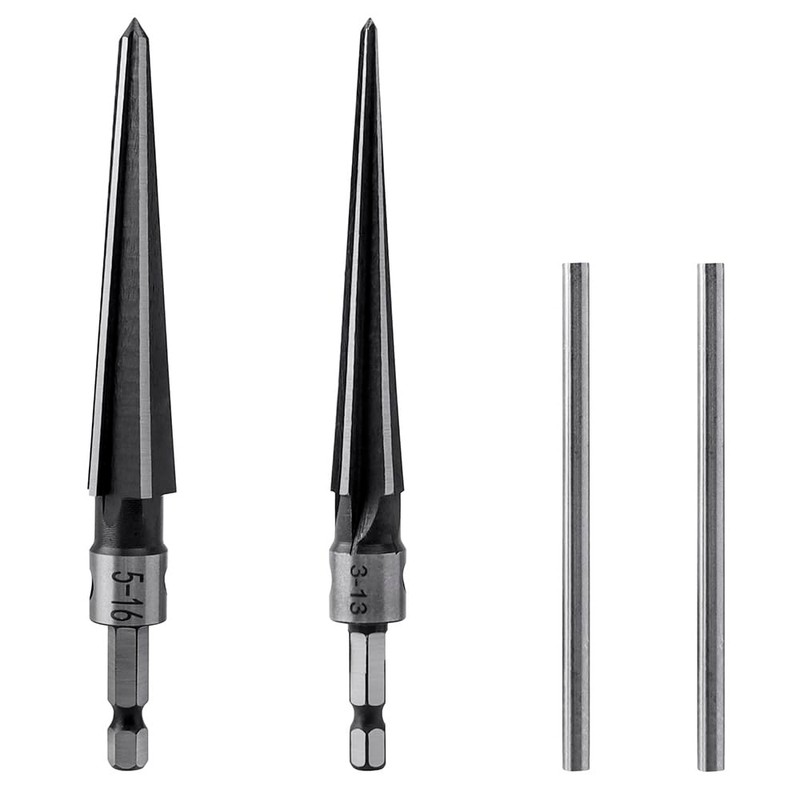 Yakamoz 2Pieces T-Handle Tapered Reamer Set, 1/4" Hex Shank Detachable