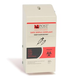 Post Medical - Sharps Cabinet, Sharps Disposal Container Storage, Sharps Container Wall Mount for 1.5 Quart Post Medical Biohazard Containers, Sharps Containers with Lock & Key, Powder-Coated Steel