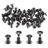sourcing map 100set Chicago Screws Buttons 5/16" Round Flat Head