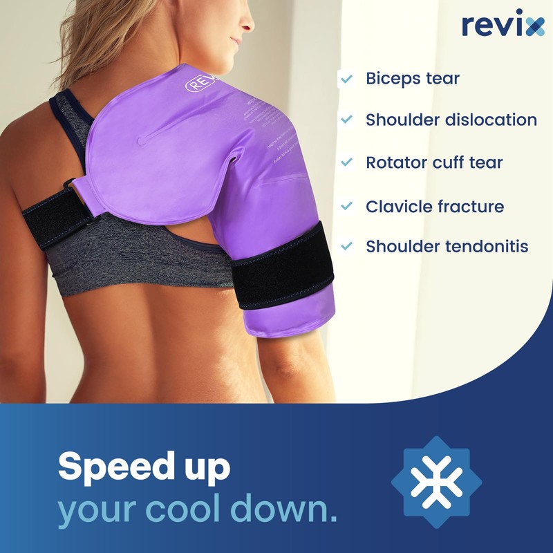 REVIX Shoulder Ice Pack Reusable Gel Ice Wrap for Shoulder