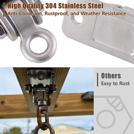 Wishtofly Swing Hangers 304 Stainless Steel with Locking Snap Hooks, Heavy Duty Swing Hardwares for Porch, Patio, Playground, Indoor and Outdoor, 2400 lb Capacity, Screws and Bolts Included, 4 Pack