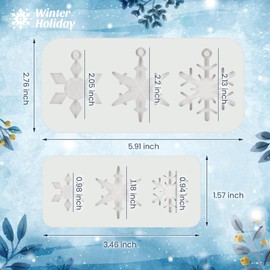 Patelai 3 Pcs 3D Snowflake Silicone Mold Fondant Snowflake Chocolate Candle Ornament Resin Molds DIY Resin Crafts Jewelry Pendant Gift Winter Home Decoration(White)