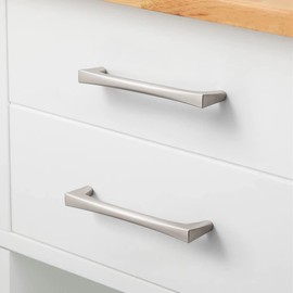 YAGU Modern Cabinet Pulls, 5 Pack Brushed Nickel 5 Inch Hole Center, Kitchen Drawer Handles Zinc Alloy Hardware for Bathroom Cupboard Closet Dresser