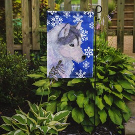 Caroline's Treasures SS4602GF Siberian Husky Winter Snowflakes Holiday Flag Garden Size, Small, Multicolor
