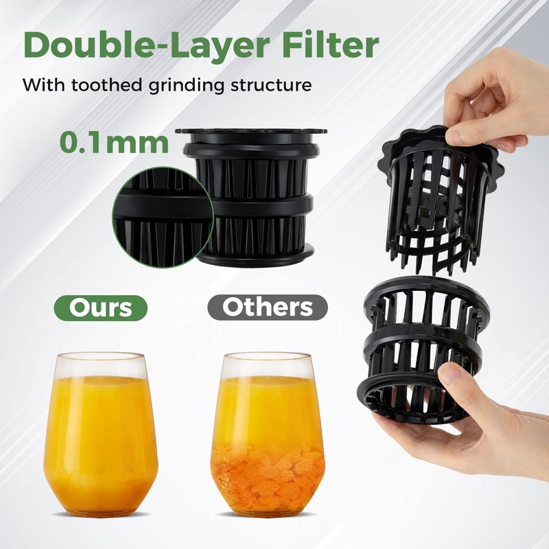 CHEFJOY Cold Press Juicer, 5.3" Wide Feed Chute Easy to