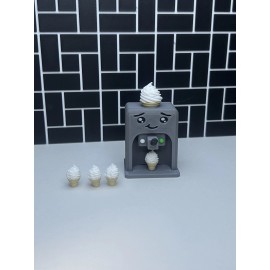 Lil McDonalds Custom 3d Toy Happy Ice Cream Machine & 8 mini ice cones bundle