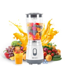 SIMPLUS Blender for Smoothies, 20 Oz BPA-Free Portable Small Blenders for Kitchen, Mini Juicer for Shakes, Protein Drinks, Baby Food, 300 Watts Blender & Food Processor, Stainless Steel Cutter, Grey