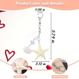 Seashell Bag Charms for Women Girls Ocean Beach Keychain Charm for Friends Birthday Christmas Gifts for Women Teens Beach Theme Gift for Best Friend Besties Summer Key Chain Accessories for Girls