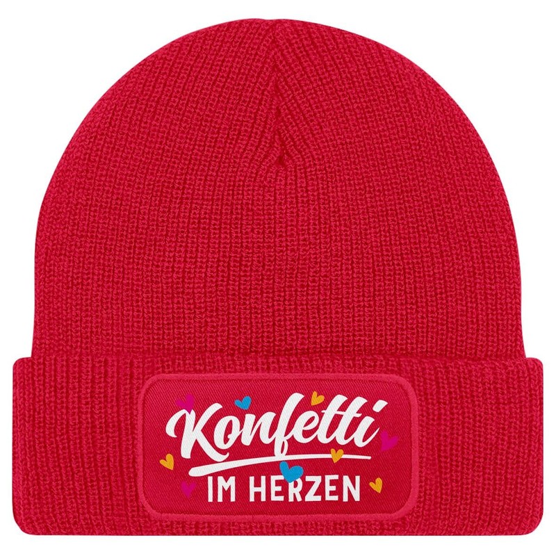 MoonWorks® Women's Beanie with Patch Knitted Hat with Saying Party