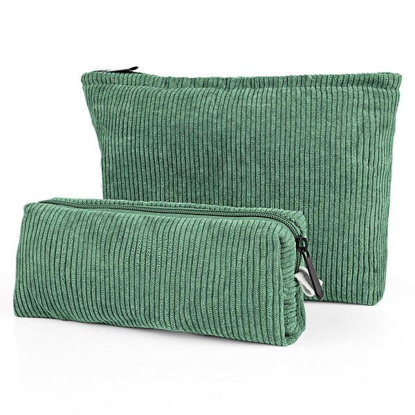 2 Cosmetic Bag Waterproof Makeup Bag Portable Makeup Bag for Women and Girls (Green), Green, Not-applicable
