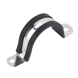 2-3/8 Inch 10 PCS 2 Holes Rubber Cushioned U Bracket Clamp, Reinforced Rigid Pipe Strap, Stainless Steel Conduit Straps Cable Clamp (60 mm) by Tavonuxt