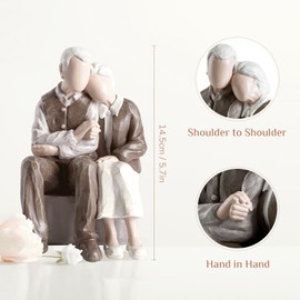 Storieme Gifts for Couple Wedding Anniversary: Best Elderly Parents Figurines Statue Happy Valentines Day Birthday Gift Ideas for Wife Husband
