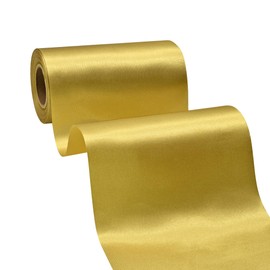 BVIEAKD 4 Inch x 25 Yards GoldSatin Ribbon for Cutting Ceremony Wide Solid Fabric Large Ribbon for Grand Opening Wedding Birthday Party Decoration Bows Chair sash