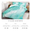 EDGZKO Teal Comforter Set Full: Blue Green Marble Bedding Sets