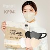 Life Mask Korean-made Comfortable Ear-beak Shaped KF94 Mask Large 100 Packs, Chrome Black, 4 Sets, 25 Packs / 인생마스크 국산 귀편한 새부리형 KF94 마스크 대형 100매, 크롬블랙, 4세트, 25개입