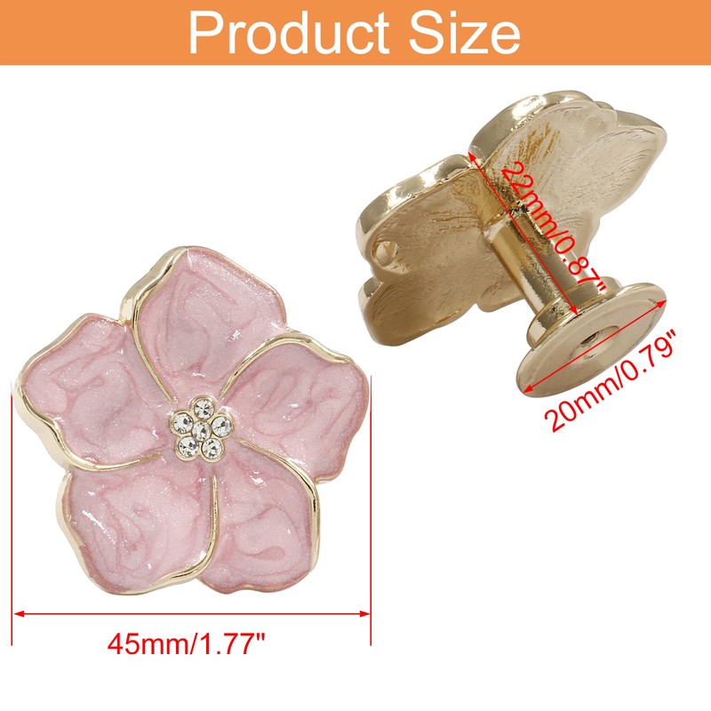 Unlorspy 2 Pcs Petal knobs Pull 4.5cm/1.77 Inch Flower Knob