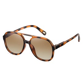 Sunglasses for Women, Retro Sunglasses, Men, Round 90s, Aviator Glasses Men with UV400 Protection, Leopard Teal