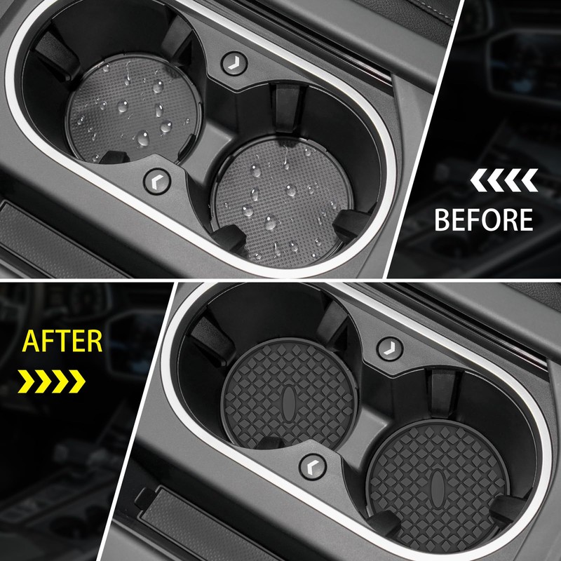 ME.FAN Car Cup Coasters [4 Pack] Silicone Car Coasters/Cup Mats