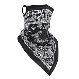 Face Cover, Neck Cover, UV Protection, Neck Guard, Cooling Sensation, Sweat Absorbent, Quick Drying, Paisley Pattern, UV Protection, Face Guard, Comes with String for Ears, Easy to Breathe and Not