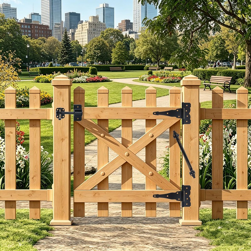 Self-Locking Gate Latch, Heavy Duty Gravity Fence Latch for Wooden
