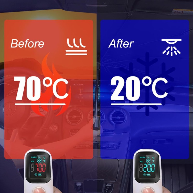 Car Sun Protection Front Screen, Parasol Car with Adjustable, Car