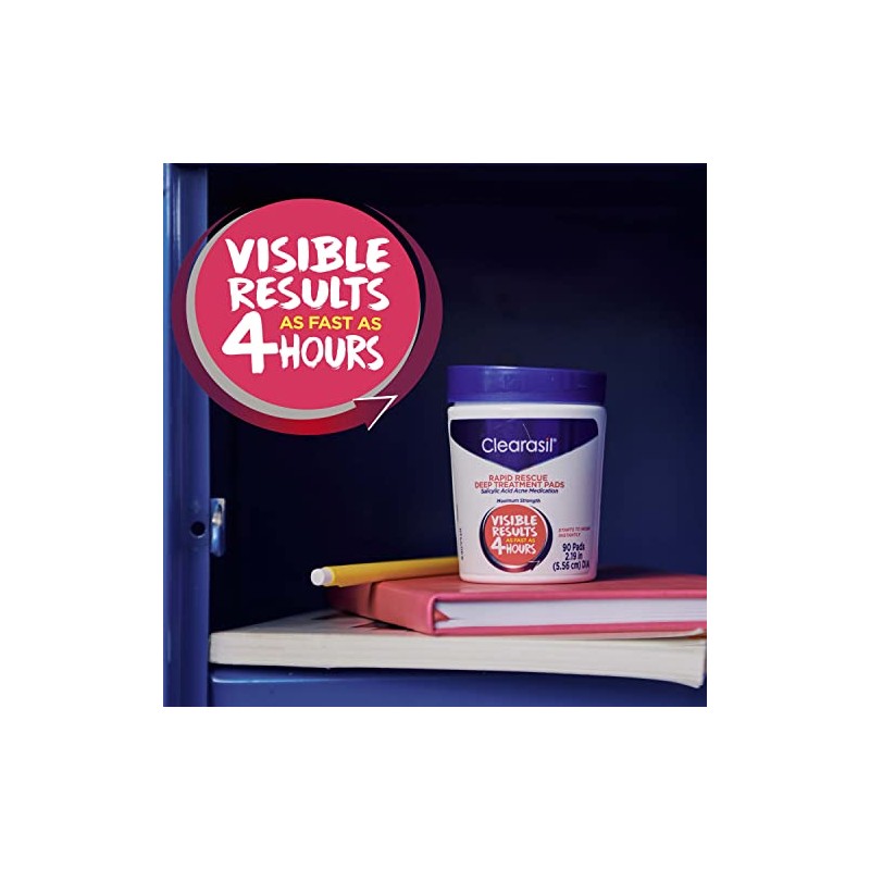 Clearasil Rapid Rescue Deep Treatment Cleansing Pads, 90 Count