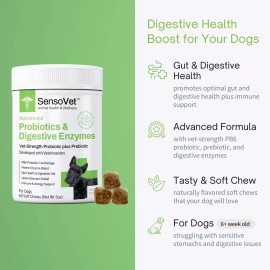 SensoVet Probiotic Chews for Dogs + Advanced Prebiotic Enzymes | Digestive Care