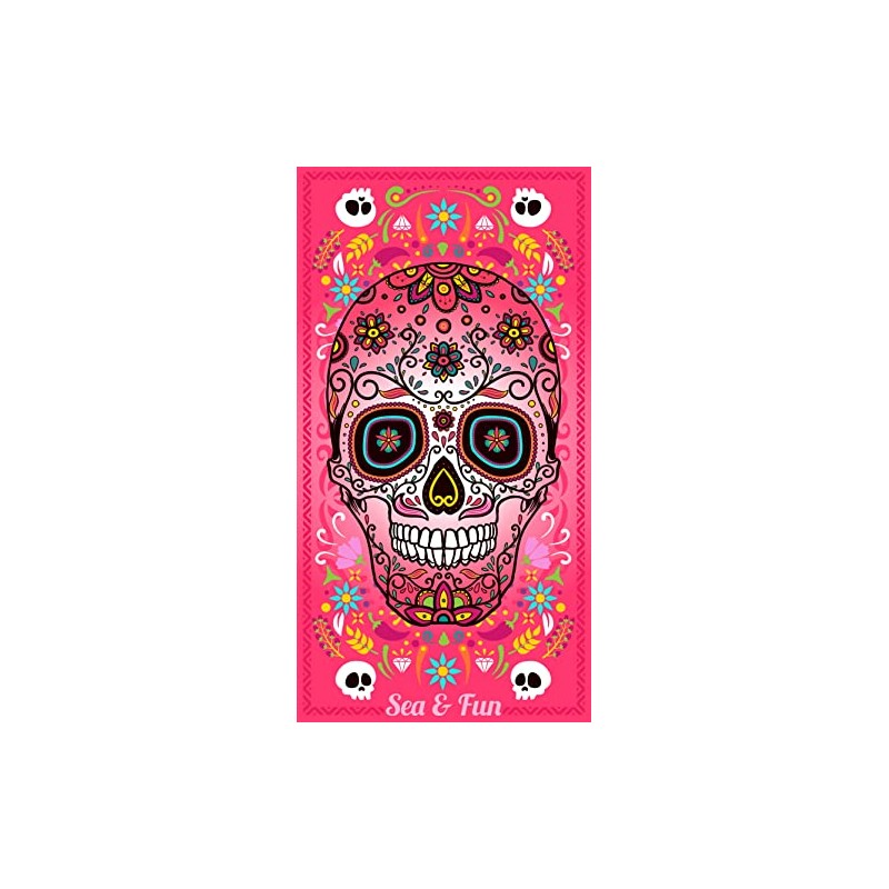 Miracle Home. Microfiber Calabera Towel, 100% Polyester, 75 X 145