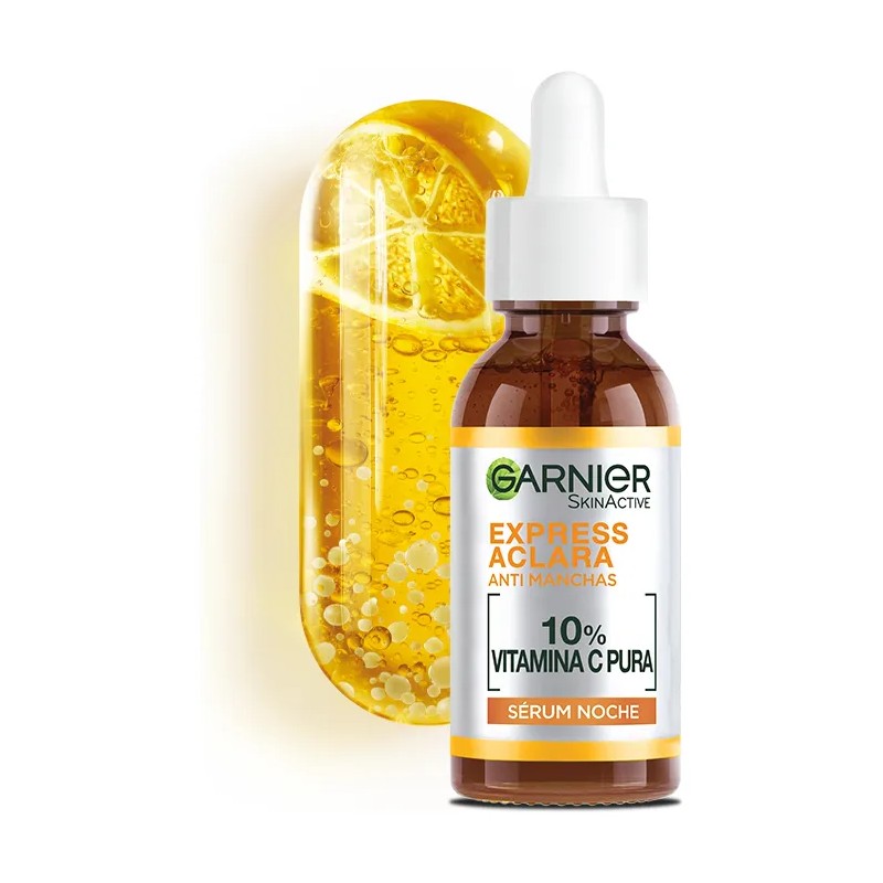 Garnier Express Aclara Sérum Noche Antimanchas con Vitamina C Pura,
