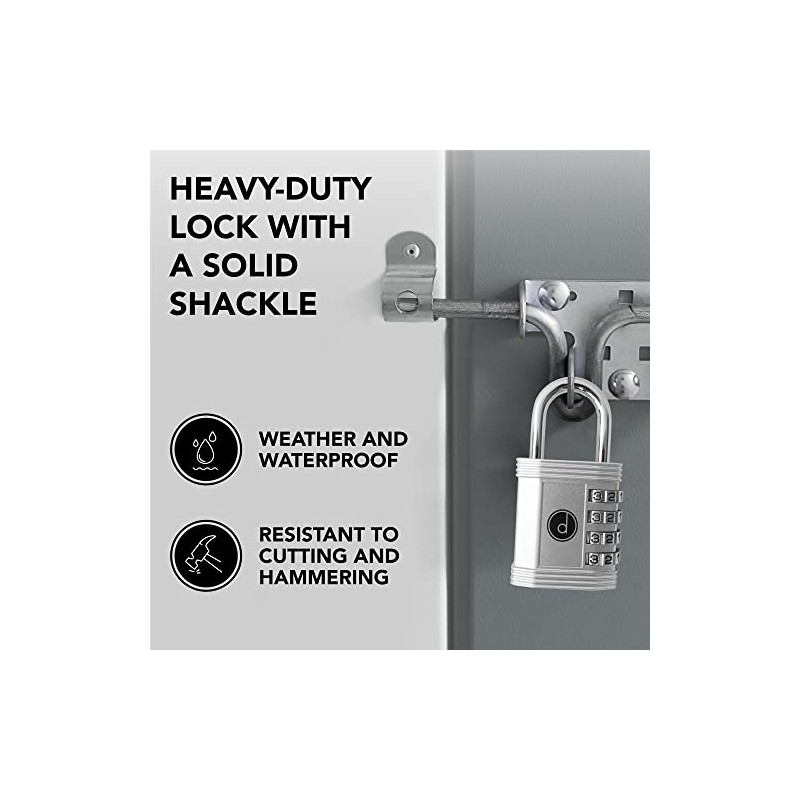 Padlock (2 Pack) 4 Digit Combination Lock - for Gym