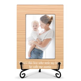 HOUSPEAK This Boy Who Stole My Heart He Calls Me Auntie, Picture Frame for 4x6 Photo, Women's Day Birthday Gifts for Auntie from Nephew, Wood Photo Frames for Tabletop Display, Desk Decor-16