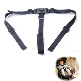 High Chair Straps, Baby Safety Belt 3 Point Safety Harness Adjustable Polyester High Chair Straps, High Chair Replacement Seat Belt Harness Straps for Children Kid Pushchair Pram Buggy (Black)