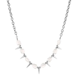 HZMAN Rivet Necklace for Women Stainless Steel Gothic Punk Spikes Choker Necklace Party Jewelry Gift, Stainless Steel, No Gemstone