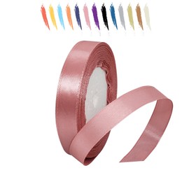 Dusky Pink 15 mm Satin Ribbon 23 Metres Polyester Ribbon Enhance Your Crafts and Celebrations Ideal for Gift Wrapping Decorations Wedding Car Ribbon Ribbons for Crafts