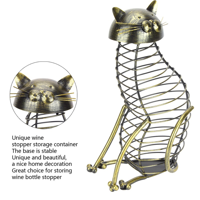 Fashionable Cat Shaped Red Wine Cork Container Bottle Stopper Storage